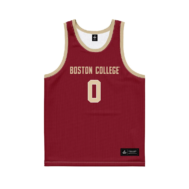 Boston College - NCAA Women's Basketball : Athena Tomlinson - Maroon Basketball Jersey One Shoulder Jersey Shirt