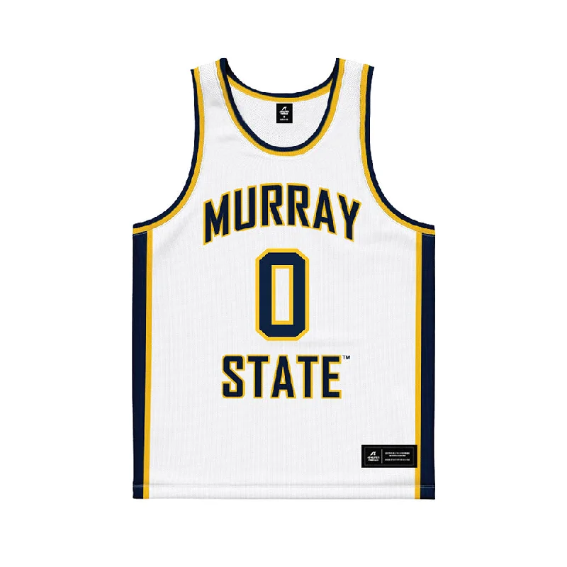 Murray State - NCAA Women's Basketball : Jada Cook - White Basketball Jersey Minimalist Jersey Tee