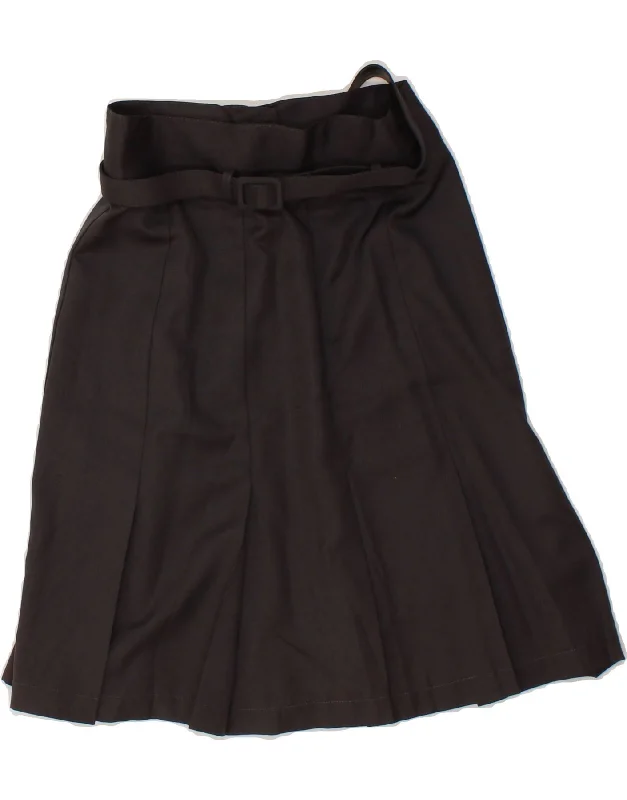 GIANLUCA GABRIELLI Womens A-Line Skirt UK 12 Medium W28  Black Viscose linen skirt natural