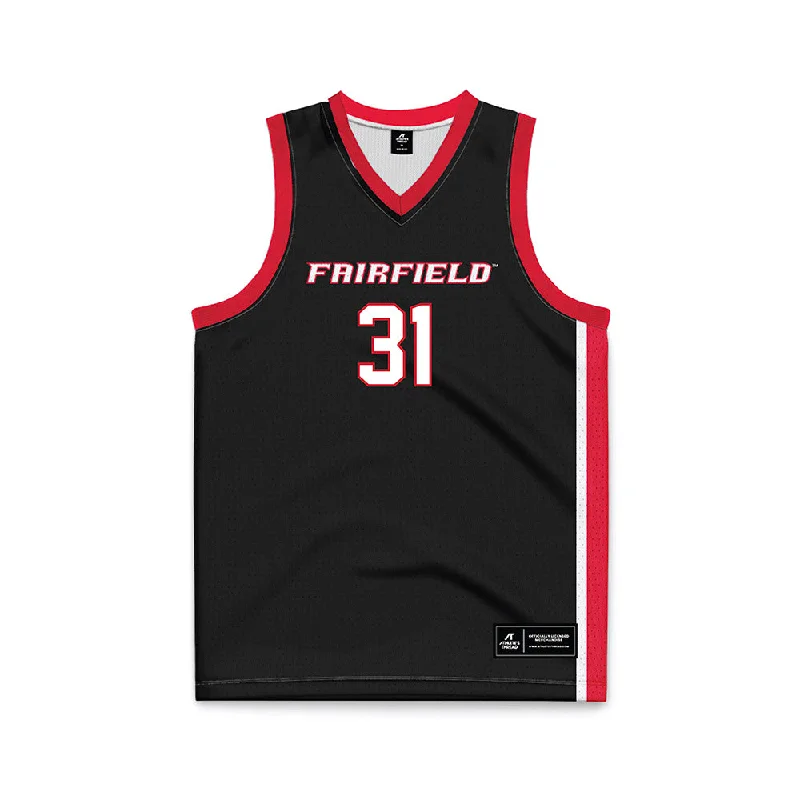 Fairfield - NCAA Women's Basketball : Julia Karpell - Black Basketball Jersey Bamboo Jersey Tee