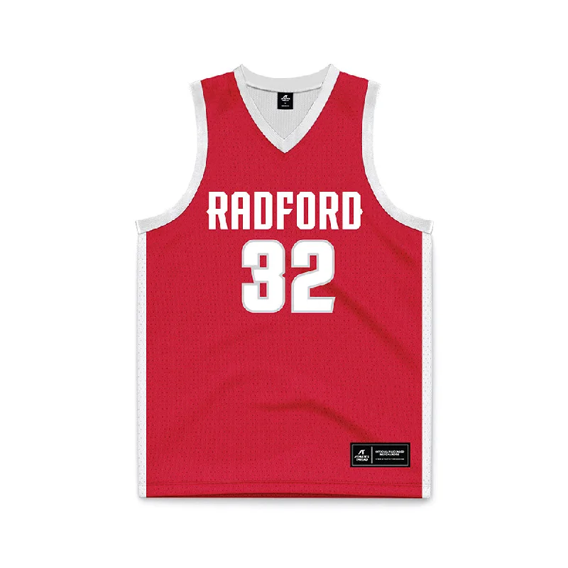 Radford - NCAA Women's Basketball : Angelina Nice - Red Basketball Jersey Soft Jersey Shirt