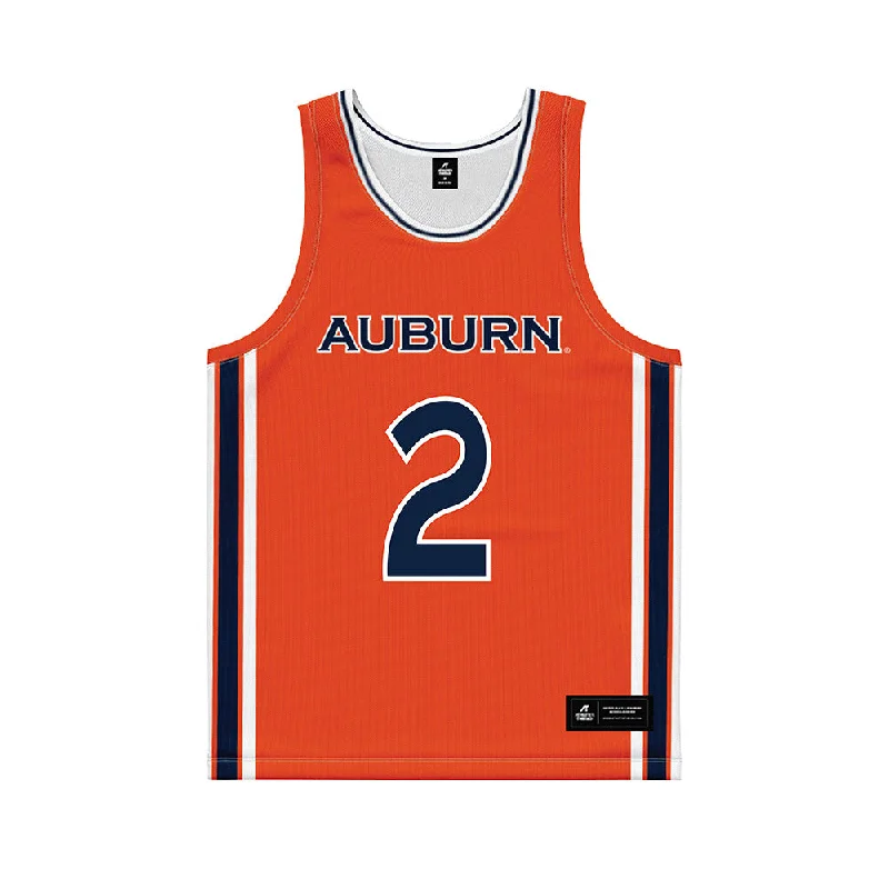 Auburn - NCAA Women's Basketball : Jordan Hunter - Orange Basketball Jersey Boat Neck Jersey Shirt