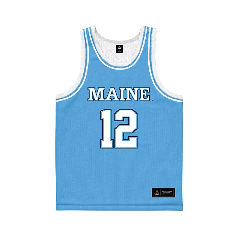 Maine - NCAA Women's Basketball : Sarah Talon - Light Blue Basketball Jersey Trendy Jersey Shirt