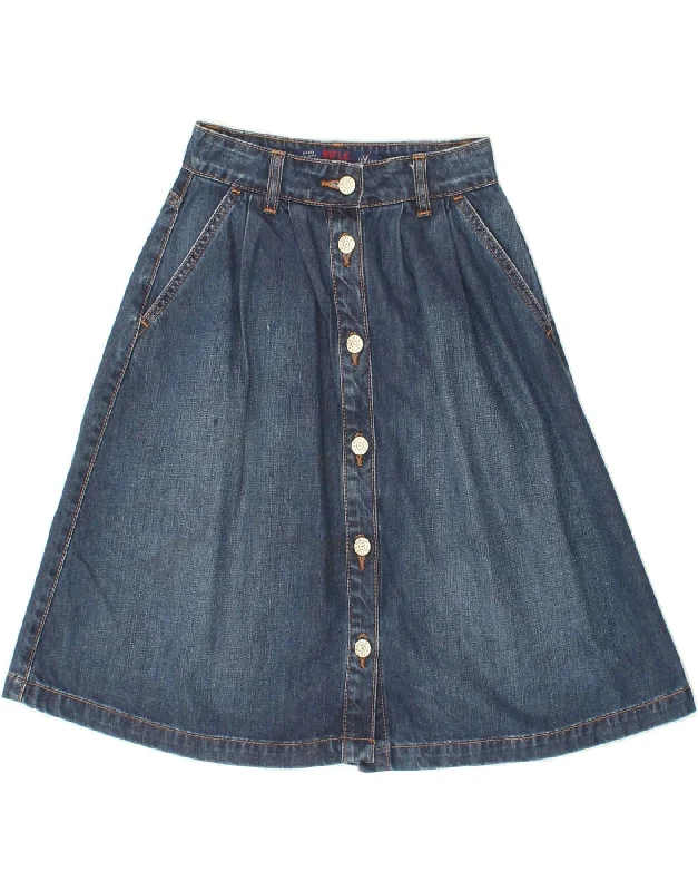 RIFLE Womens Denim A-Line Skirt W24 XS Blue Cotton elastic waist skirt