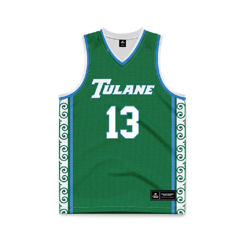 Tulane - NCAA Women's Basketball : Sadie Shores - Green Basketball Jersey Mustard Yellow Jersey Tee