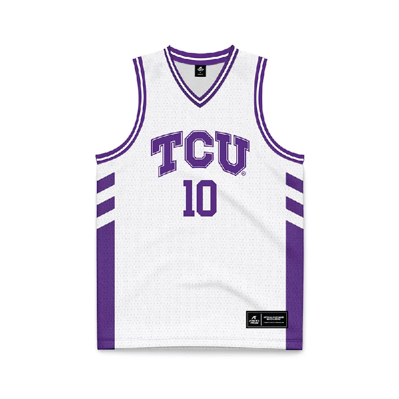 TCU - NCAA Women's Basketball : Hailey Van Lith - White Basketball Jersey Warm Jersey Shirt