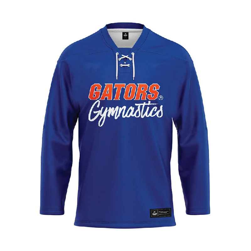 Florida - NCAA Women's Gymnastics : Skylar Draser - Blue Jersey Cream Jersey Tee