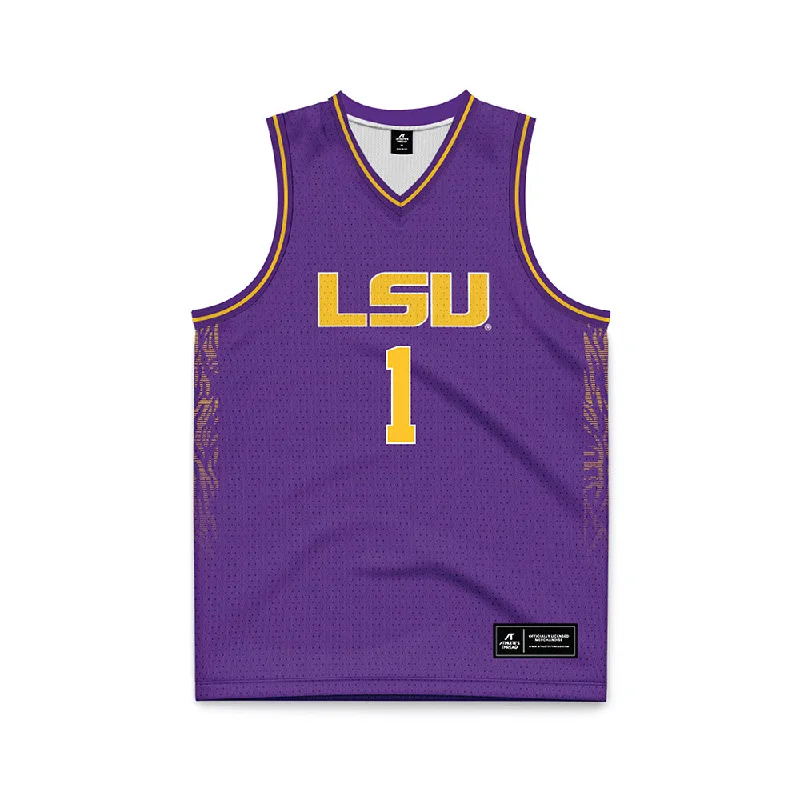 LSU - NCAA Women's Basketball : Mjracle Sheppard - Purple Basketball Jersey Fashion Jersey Blouse