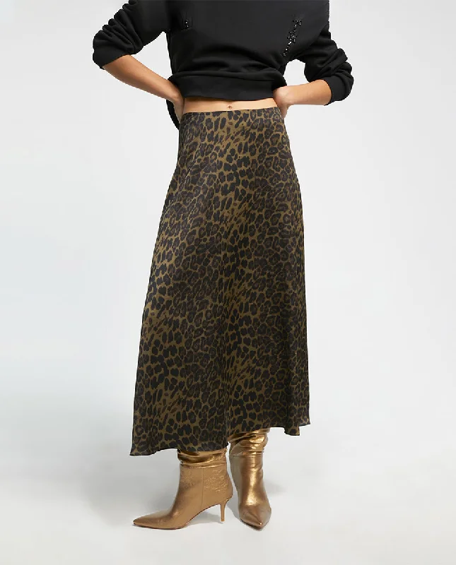 Animal print skirt silk skirt luxurious