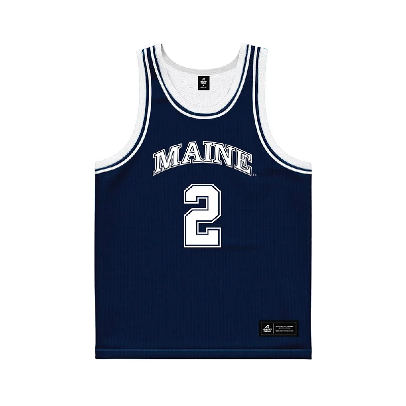 Maine - NCAA Women's Basketball : Emmie Streams - Navy Basketball Jersey Recycled Jersey Tee