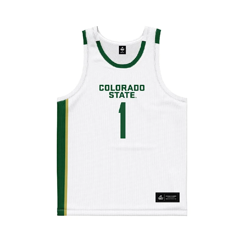 Colorado State - NCAA Women's Basketball : Kloe Froebe - White Basketball Jersey Elegant Jersey Shirt