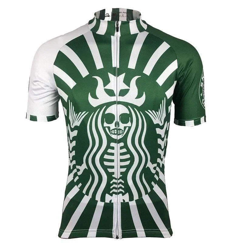 Skeleton Coffee (Starbucks Style) Cycling Jersey Summer Jersey Tee