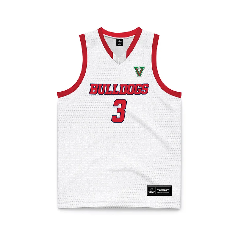 Fresno State - NCAA Women's Basketball : Danae Powell - White Basketball Jersey High Neck Jersey Shirt