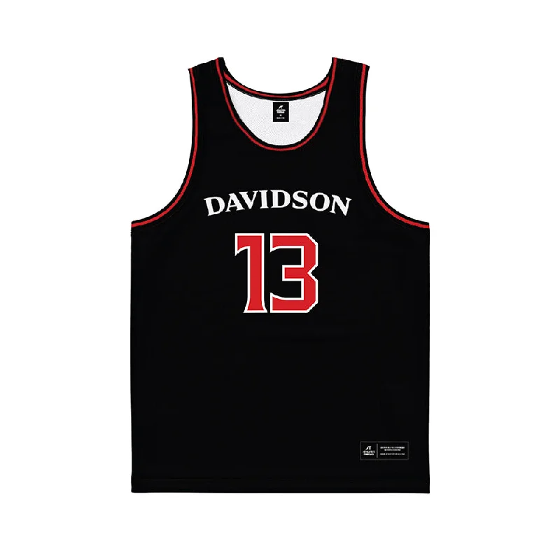 Davidson - NCAA Women's Basketball : Sienna Dauer - Black Basketball Jersey Maximalist Jersey Tee