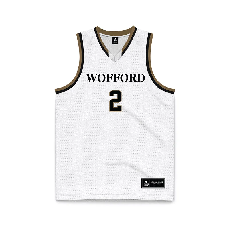 Wofford - NCAA Women's Basketball : Maddie Heiss - White Basketball Jersey Handmade Jersey Tee