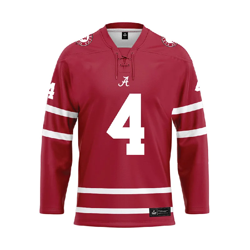 Alabama - NCAA Women's Track & Field : Makenna Estes - Crimson Hockey Jersey Patterned Jersey Tee