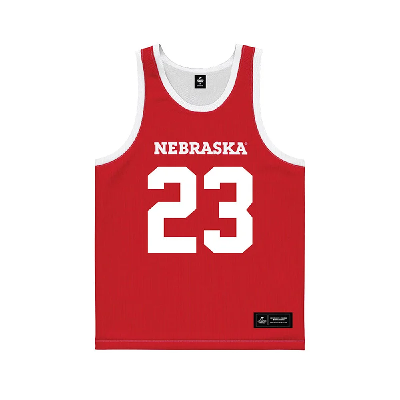 Nebraska - NCAA Women's Basketball : Britt Prince - Red Basketball Jersey Turtle Neck Jersey Shirt