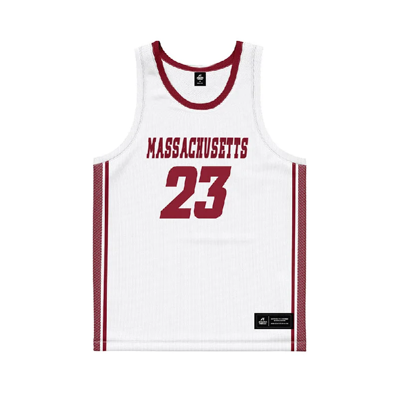 UMass - NCAA Women's Basketball : Momo LaClair - White Basketball Jersey One Shoulder Jersey Shirt