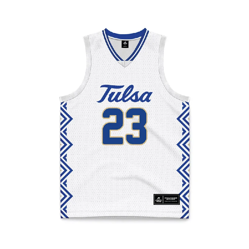 Tulsa - NCAA Women's Basketball : Whitney Sullivan - White Basketball Jersey Party Jersey Tee