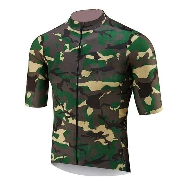 Green Camouflage Cycling Jersey Polka Dot Jersey Shirt