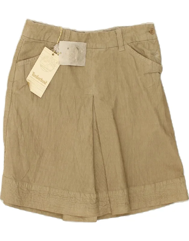 TIMBERLAND Womens Corduroy Skirt EU 38 Medium W30  Beige Cotton chiffon skirt delicate