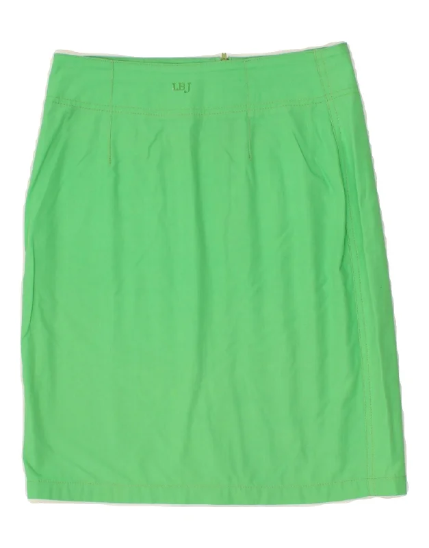 LAURA BIAGIOTTI Womens Straight Skirt W28 Medium  Green Cotton leather skirt bold