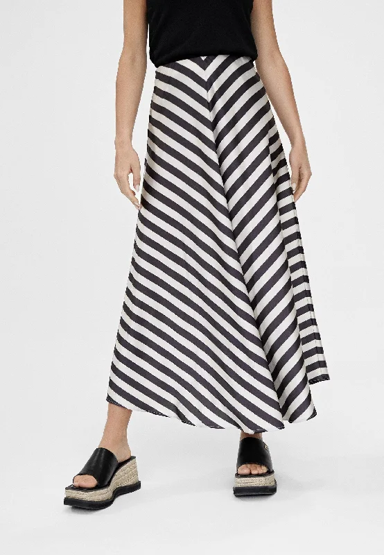 Striped midi skirt denim skirt classic