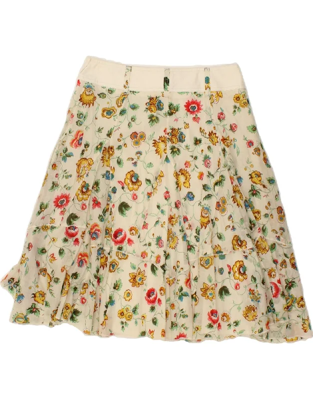 BENETTON Womens A-Line Skirt W30 Medium  Off White Floral tulle skirt dreamy