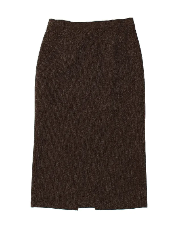 GERRY WEBER Womens Midi Straight Skirt W30 Medium Brown linen skirt breathable