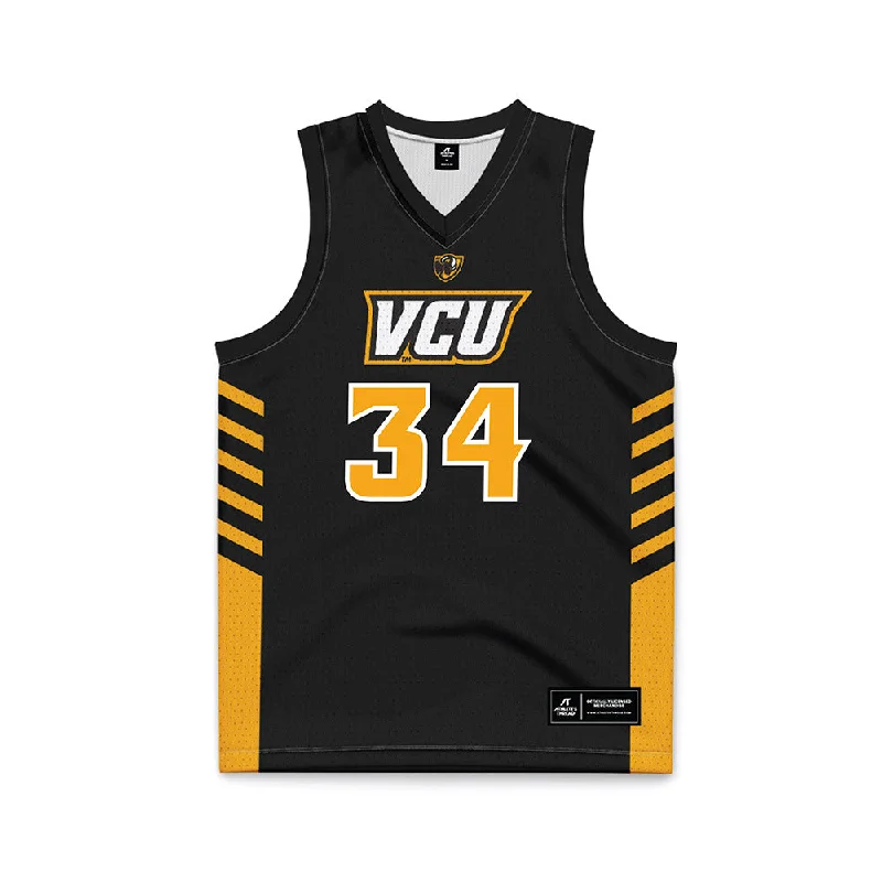 VCU - NCAA Women's Basketball : Mykel Parham - Black Basketball Jersey Winter Jersey Top