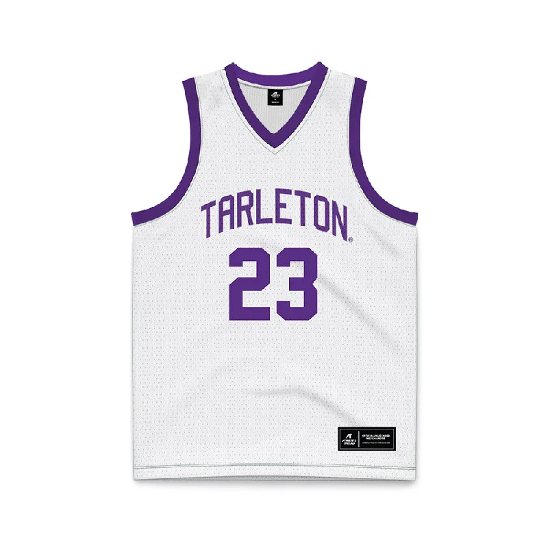 Tarleton State - NCAA Women's Basketball : Alani Fluker - Purple Basketball Jersey High-End Jersey Tee