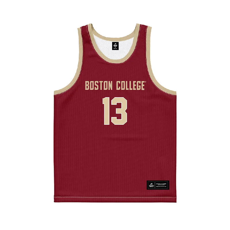 Boston College - NCAA Women's Basketball : Tatum Greene - Maroon Basketball Jersey Burgundy Jersey Tee