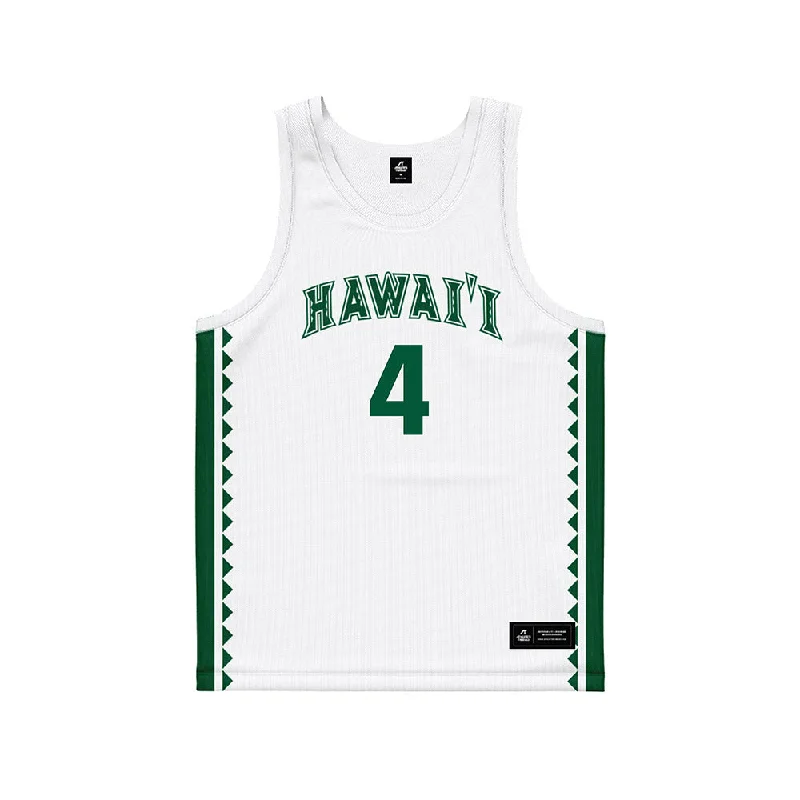 Hawaii - NCAA Women's Basketball : Jovi Lefotu - Basketball Jersey White Recycled Jersey Tee