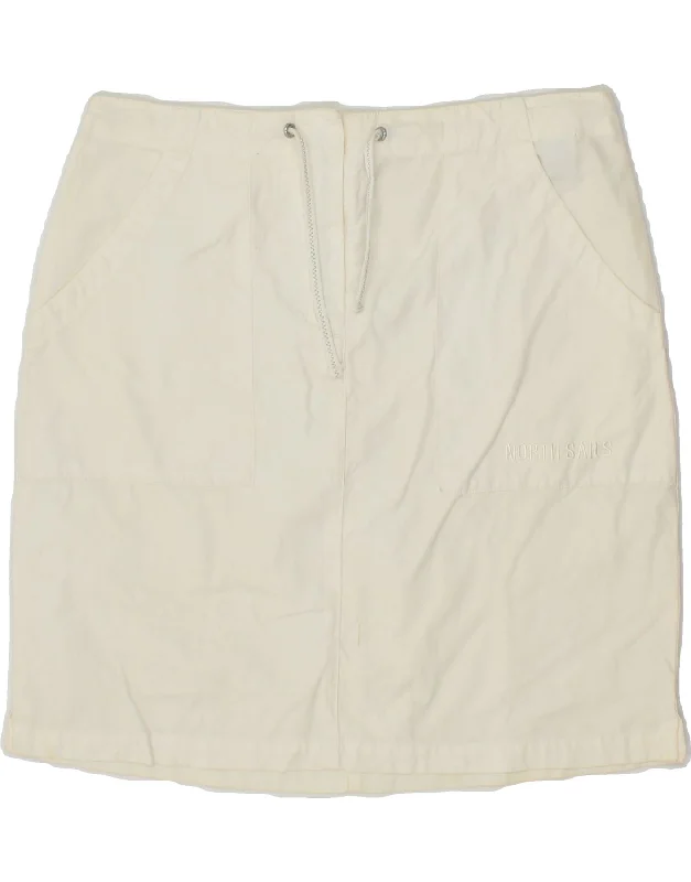 NORTH SAILS Womens Mini Skirt IT 42 Medium W30 White Cotton leather skirt sleek