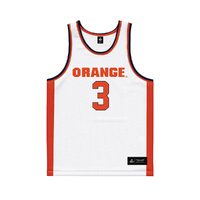 Syracuse - NCAA Women's Basketball : Olivia Schmitt - White Basketball Jersey Bright Color Jersey Top