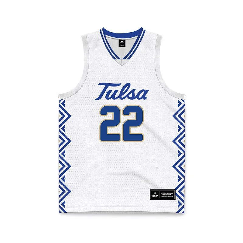 Tulsa - NCAA Women's Basketball : Mady Cartwright - White Basketball Jersey Daily Wear Jersey Tee