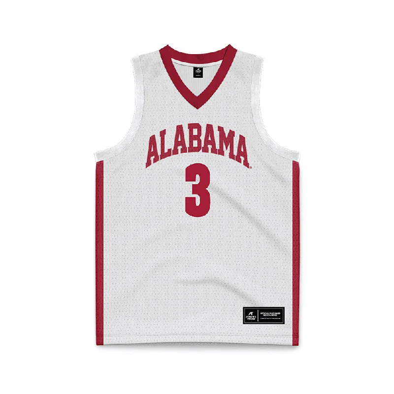 Alabama - NCAA Women's Basketball : Sarah Ashlee Barker - White Basketball Jersey Round Neck Jersey Tee