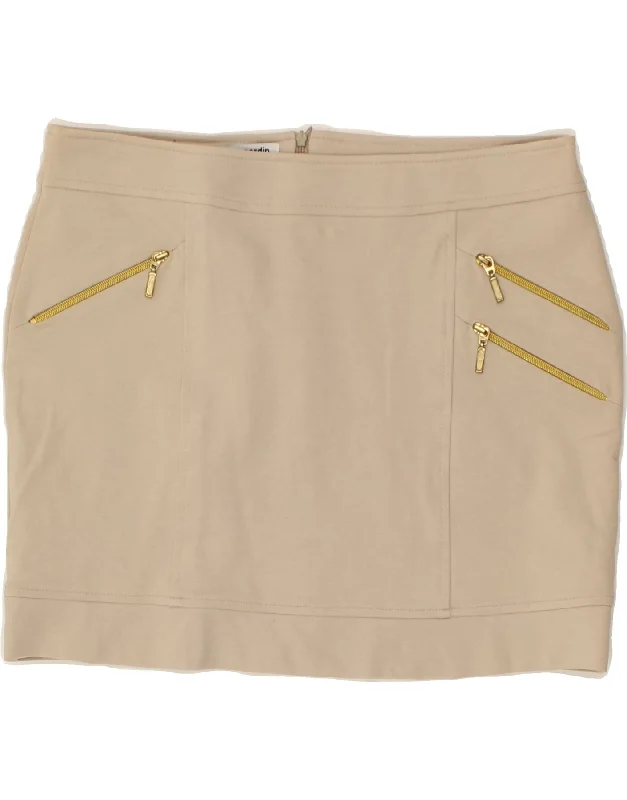 PIERRE CARDIN Womens Paris Mini Skirt Large W32 Beige ruffled skirt detail