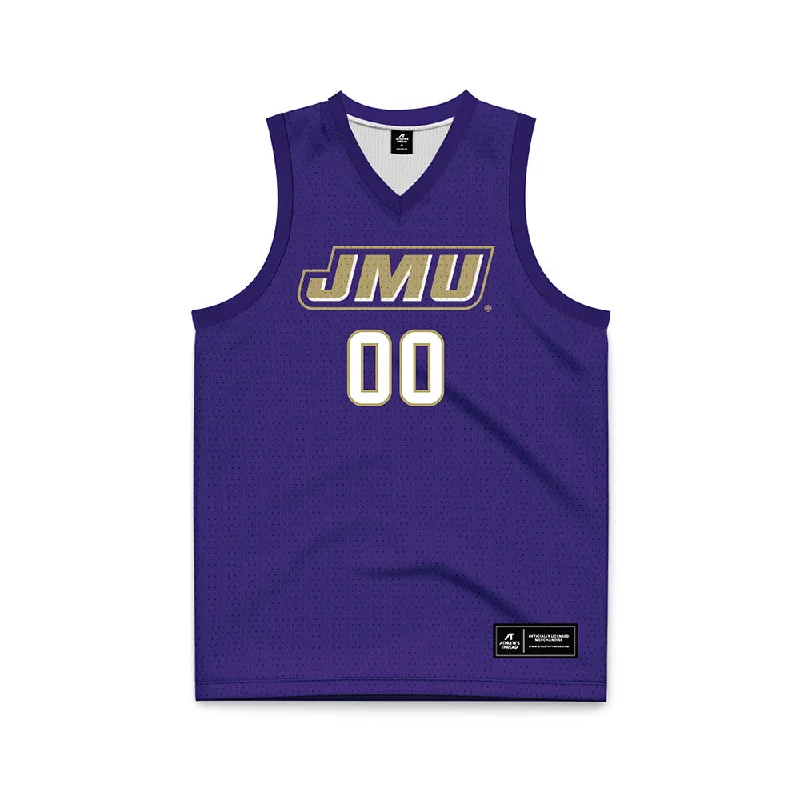 JMU - NCAA Women's Basketball : Peyton McDaniel - Purple Basketball Jersey Boat Neck Jersey Shirt