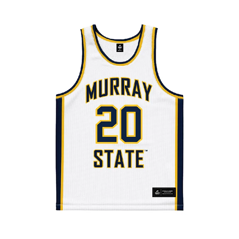 Murray State - NCAA Women's Basketball : Braxcynn Baker - White Basketball Jersey Patterned Jersey Tee