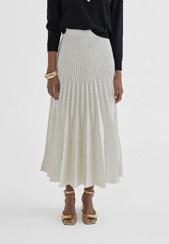 Pleated midi skirt relaxed fit skirt