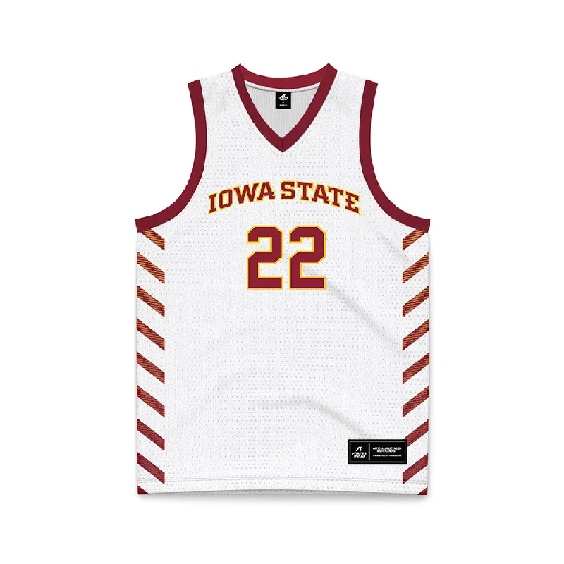 Iowa State - NCAA Women's Basketball : Reagan Wilson - White Basketball Jersey Lightweight Jersey Top