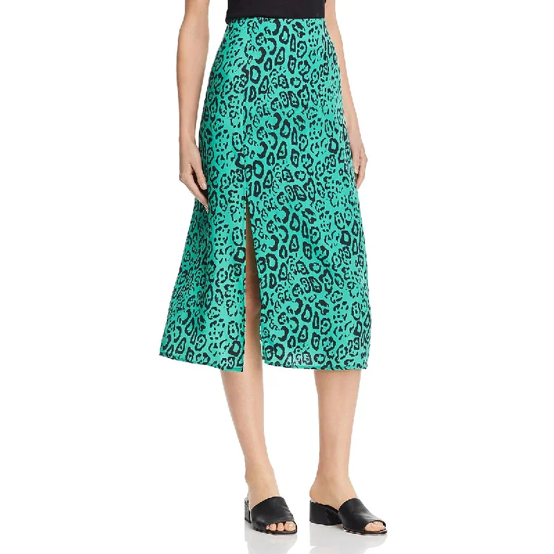 WAYF Womens Altamont Tiger Print A-Line Midi Skirt lace skirt elegant