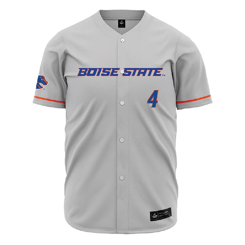 Boise State - NCAA Women's Gymnastics : Emma Loyim - Grey Jersey Linen Jersey Top