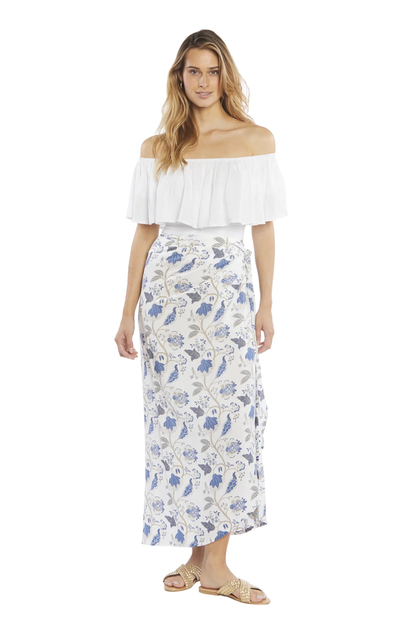 Flower Wrap Skirt belted skirt waist