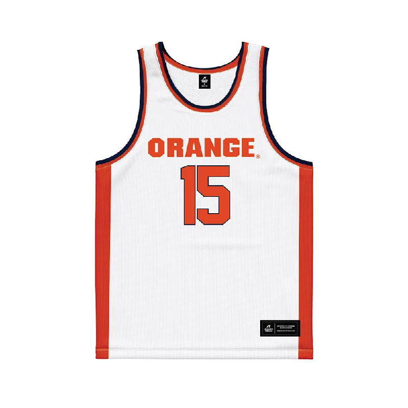 Syracuse - NCAA Women's Basketball : Angelica Velez - White Basketball Jersey Ash Gray Jersey Tee