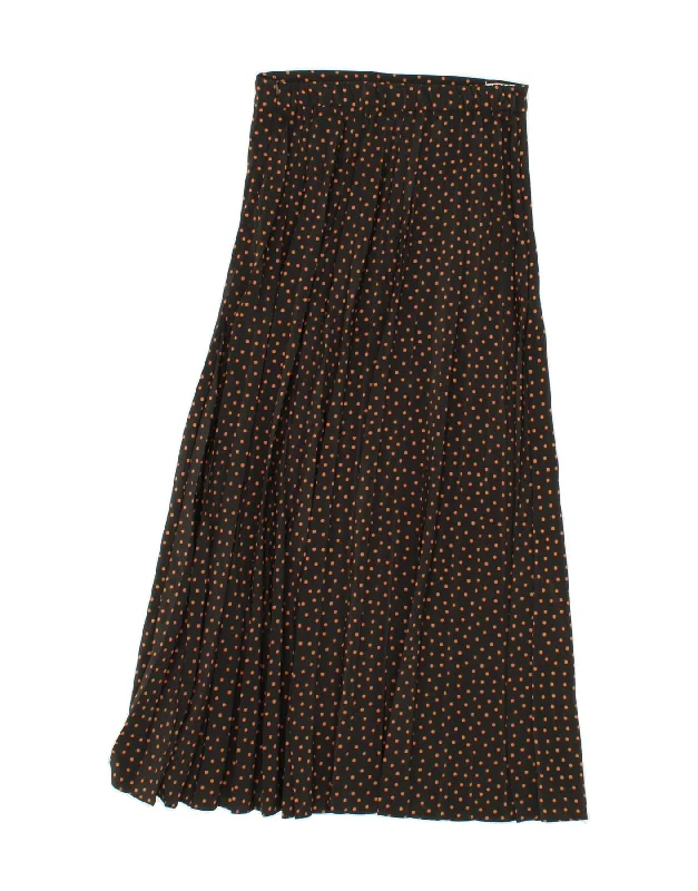 PULL & BEAR Womens Maxi Skirt Medium W28 Black Polka Dot Polyester wrap skirt elegant