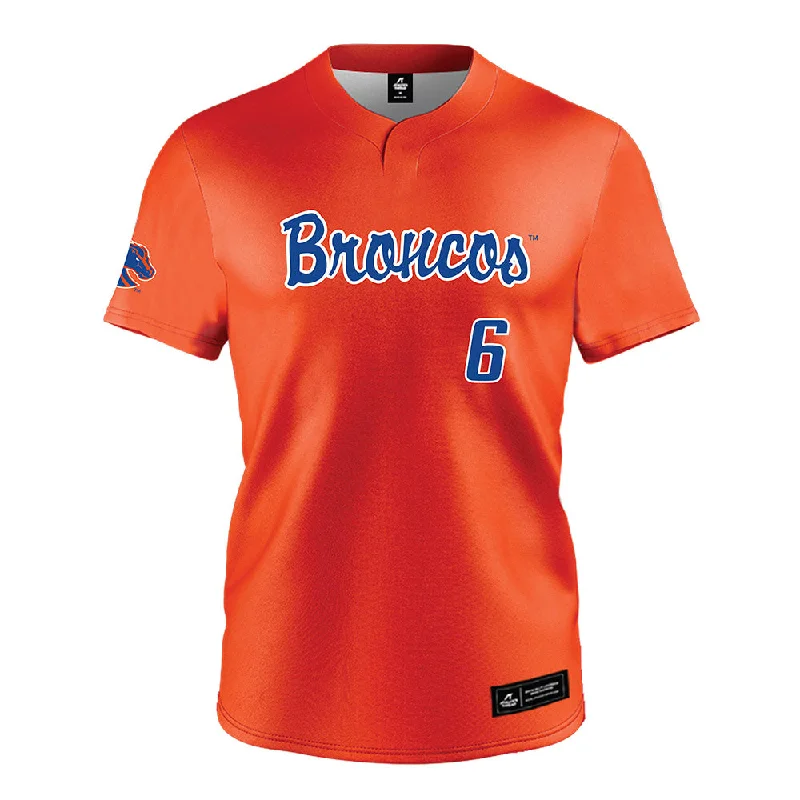 Boise State - NCAA Women's Gymnastics : Mahleea Werline - Orange Jersey Holiday Jersey Tee