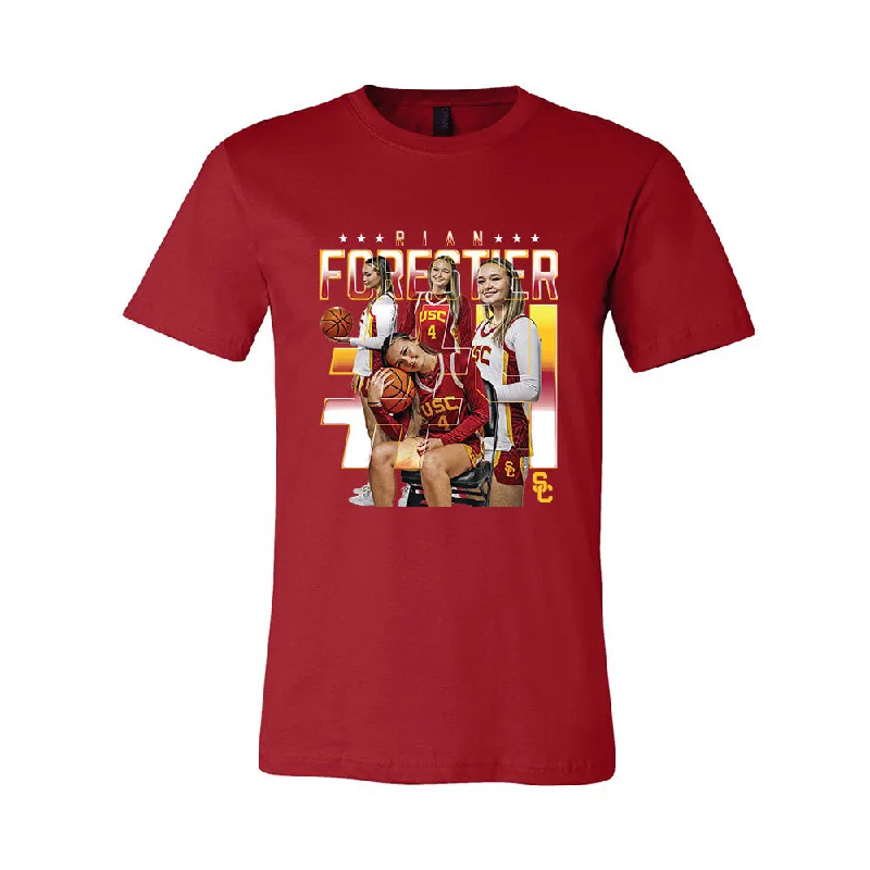 USC - NCAA Women's Basketball : Rian Forestier - Player Collage Jersey Tee High Neck Jersey Shirt