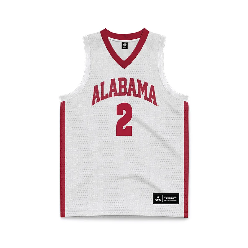 Alabama - NCAA Women's Basketball : Chloe Spreen - White Basketball Jersey Silver Jersey Tee